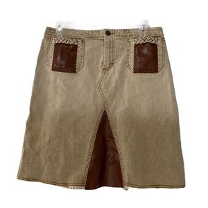 Jamie Nicole Y2K Western Denim & Leather Patch Skirt